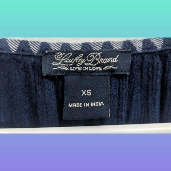 Lucky Brand Boho Crop Top Blue Size XS - Picture 4 of 4